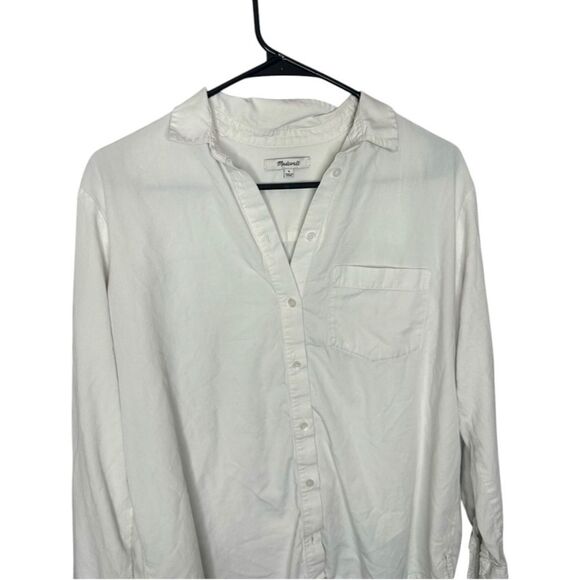 |EUC| MADEWELL Drapey Oversized Boyshirt in Pure White - Picture 3 of 7